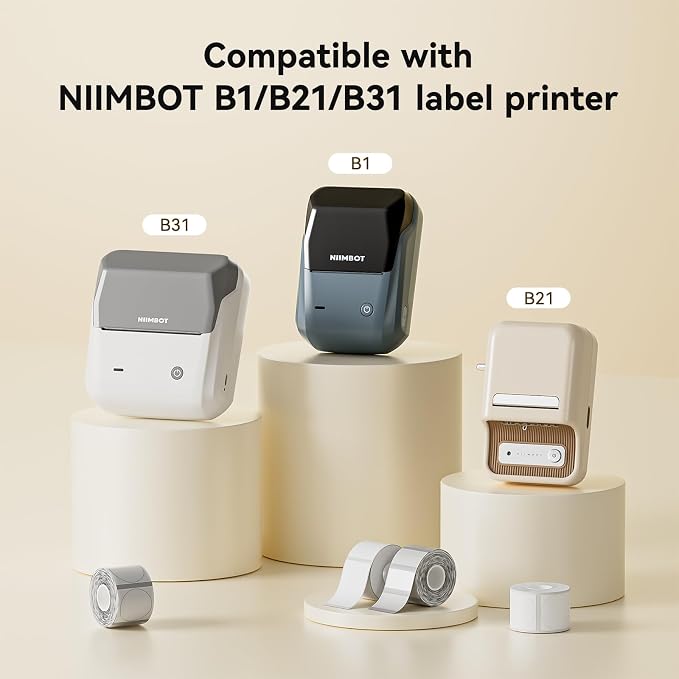 NIIMBOT Labels 3 Rolls Set for B1/B21/B31 Sticker Printer, 40x30mm (1.57'' x 1.18'') 230 Labels/Roll, Refill Labeling Tape for Home School Office Small Business (White)