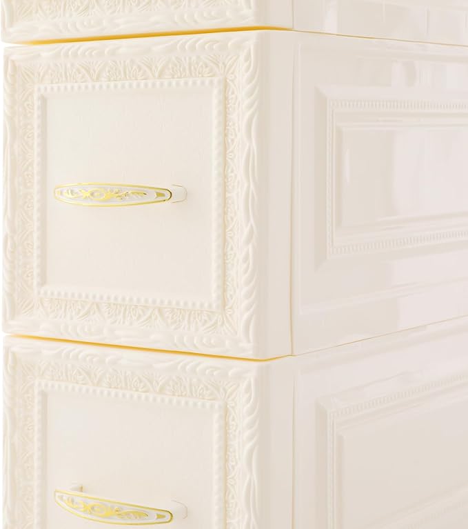 Storage Cabinet, 6 Drawers Narrow Plastic Organizer Cabinet with Wheels, Vertical Drawer Storage Unit, Mobile Slim Utility Furniture for Office, Living Room, Bedroom, Garage (White)