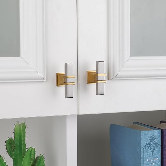 30 Pack Cabinet Knobs Brushed Nickel and Gold Dresser Drawer Knobs Silver and Gold Cabinet Knobs Kitchen Cabinet Hardware