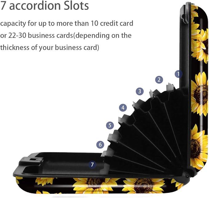 Coco Rossi Credit Card Holder RFID Aluminum Small Mini Wallet Women | Metal Wallet, Business Cards Holder, ID Case, Slim Sleeves, Womens Girls Gift, Carry Proof Wallets for Travel, Sunflower