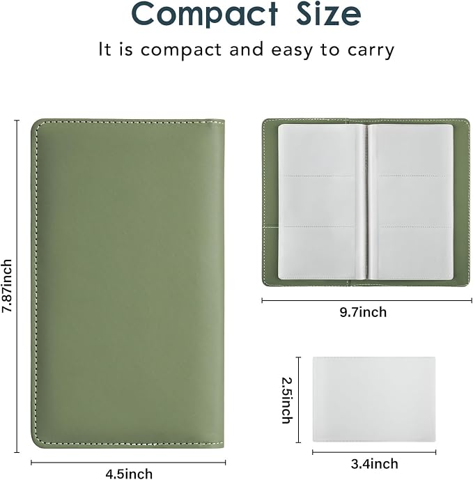 Leather Professional Business Card Holder Organizer Book - 300 Card Capacity Premium PU Folder with Soft Cover, Name Card Credit Cards Binder for Men/Women, Fruit Green