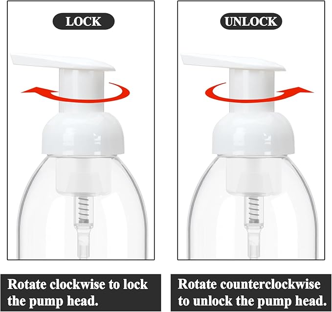 3 Pack 8oz Foaming Soap Dispenser BPA Free Clear Plastic Refillable Pump Bottle for Liquid Shampoo and Hand Soap