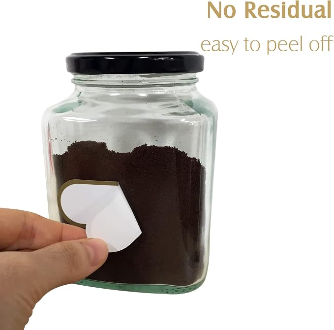 192pcs Labels for Jars with Marker,Waterproof Bottle Labels Removable Write-On Kitchen Pantry Label Stickers with Gold Border in 4 Sizes for Spice Jars,Food Containers,Storage Bins,Daycare