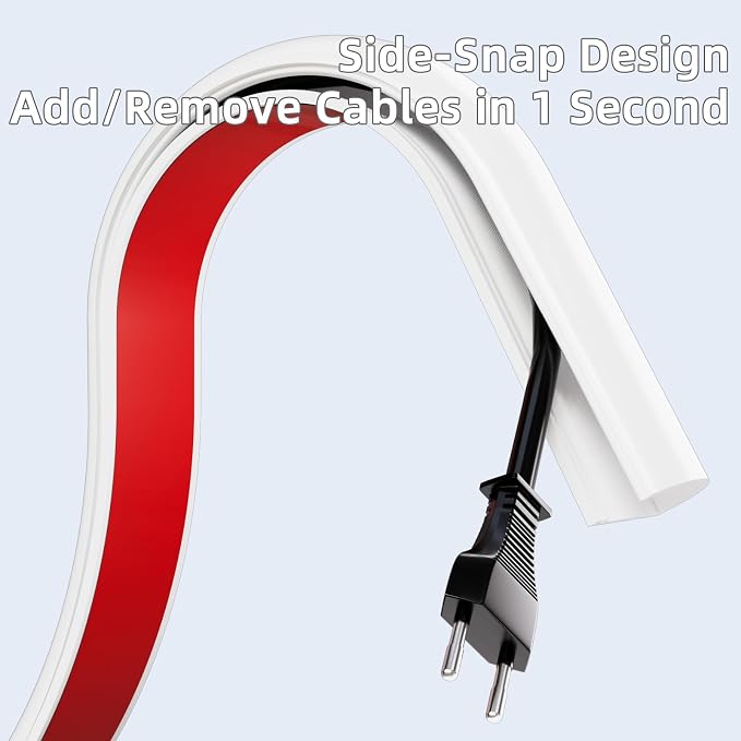 39" Cord Hider for Wall Mounted TV,Adhesive Cable Hider for Wall,Cord Covers Raceway Kit for Wires Hider,Flexible Silicone Cable Concealer for Home Office,W 1.08"× H 0.6"