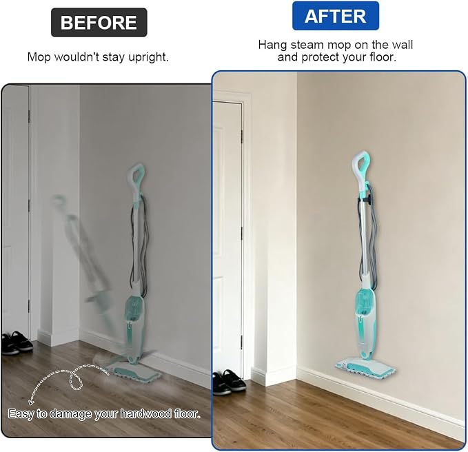 LANMU Wall Mount Holder Compatible with Shark Steam Mop Models S8001, S8002BRN, S8201,S2001, S3501, S1000, Space-Saving Storage Rack