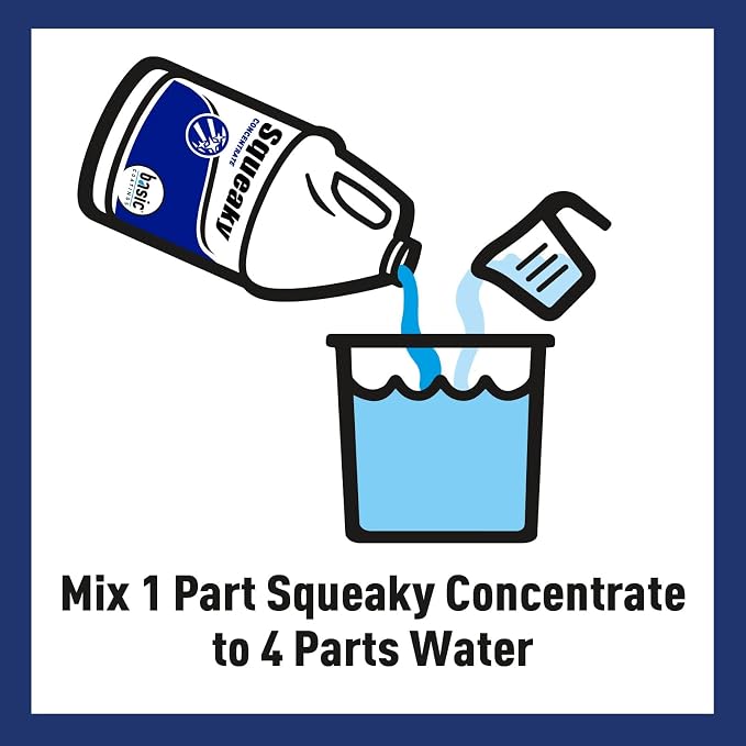 Basic Coatings Squeaky Hardwood Laminate Cleaner Concentrate, 1 gal | Hardwood Floor Cleaner, Laminate Floor Cleaner, No Residue, Cleans Tough Dirt and Grease