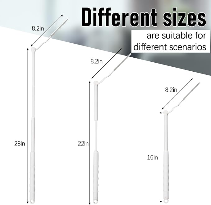 Colingmill 2 Pcs 3 ft Replacement Handles Compatible with Duster Refills, Long Extended Handle Only, Adjustable Length for Ceiling Fans, Blinds, Shelves, Windows, Foldable & Extendable (White)