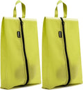2 Pack Shoe Bags for Travel, Water-Resistant Organizers, Yellow | 100D Composite Nylon, Translucent Design, Large Capacity, Odor and Dust Protection For Gym, Soccer, Golf, Tennis, Baseball