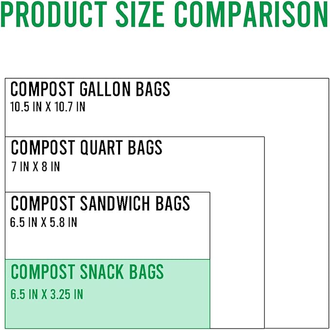 BEIDOU-PAC Compostable Snack Storage Zip Bags, 100 Count | 2 Mil | 6.5 IN x 3.25 IN, Freshness Easy Open Biodegradable Eco-Friendly Reclosable Compost Zipper Bags for Food On the Go
