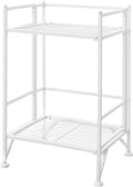 Convenience Concepts Xtra Storage Shelves - 2 Tier Folding Metal Organizer Shelf for Office, Closet, Laundry Room, Garage, Kitchen, Bathroom, & Bedroom, No Tools Assembly, White
