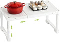 Expandable Cabinet Shelf Organizer，Adjustable Kitchen Counter Shelf,Multi-Functional Stackable Kitchen Pantry Counter Storage，Applicable to Kitchen Bathroom Cabinet Shelves White 1 Pack