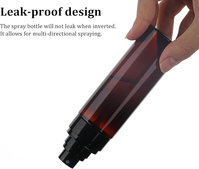 Cosywell 5 Pack Fine Mist Spray Bottles 3.5oz/105ml Leak Proof Mister Spray Bottle Refillable Plastic Hair Spray Bottle for Perfume Skincare Toners Water Cosmetics (Brown)