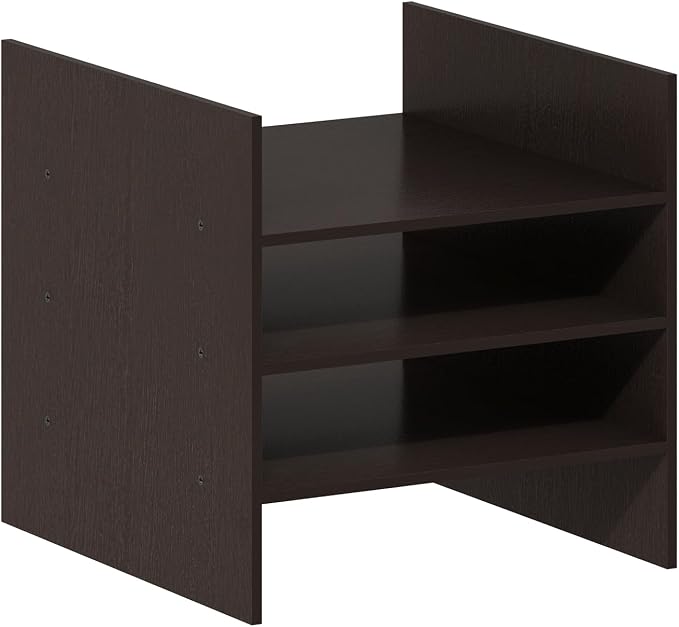 Furinno Cubicle 3-Shelf Cube Insert, Cube Organizer, Dark Oak | Shelf Dividers, Fits into Furinno Extra Thick Cubes, for Organizers and Storage (Does not fit IKEA Kallax Shelving)