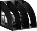 A4 File Holder Magazine File Folder Desk Organizer, 3 Vertical Compartments Bookshelf Document Divider Paper Box Bookends for Office Home Organization and Storage Racks