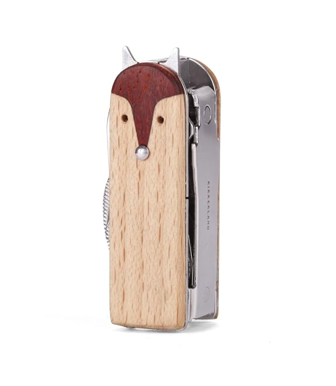 Kikkerland Fox Manicure Multi Tool Set, 5 in 1, Stainless Steel Professional Grooming Kits, Nail Care, for Home, Travel, Office