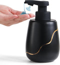 BosilunLife Ceramic Touchless Soap Dispenser Rechargeable Black 17 oz | Black Ceramic Touchless Soap Dispenser Infrared Sensor 0.25s Auto Pump USB-C Rechargeable 1800mAh 17 oz Wide-Mouth Refill