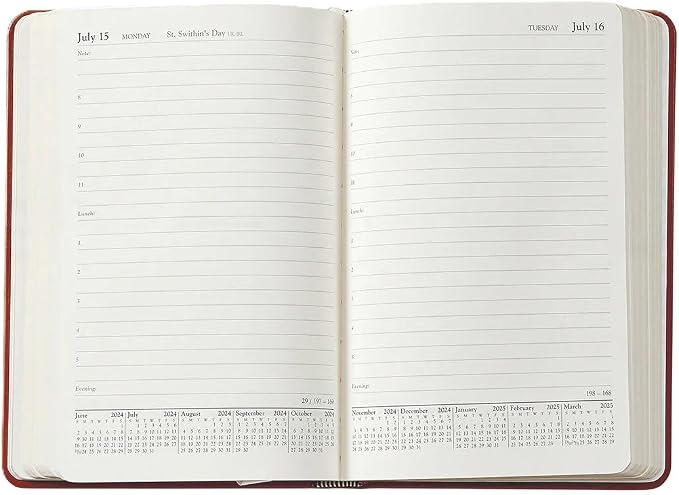 Graphic Image 2026 Daily Journal Goatskin Leather Planner (Rose Gold)