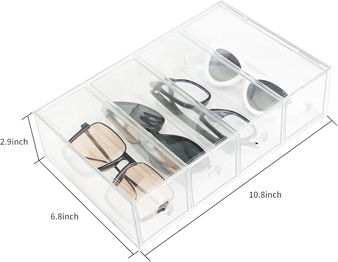 Stackable Organizer Acrylic Storage Drawers, Suitable for Desktop Storage, Office Supplies, Cosmetics, Stationery, Jewelry, Accessories (3)