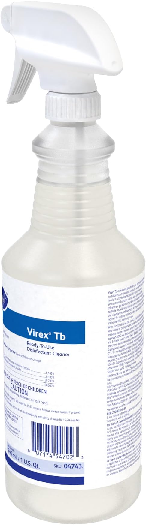 VIREX Diversey Tb Disinfectant Cleaner, Ready-to-Use Formula, 32 oz, 12 Pack