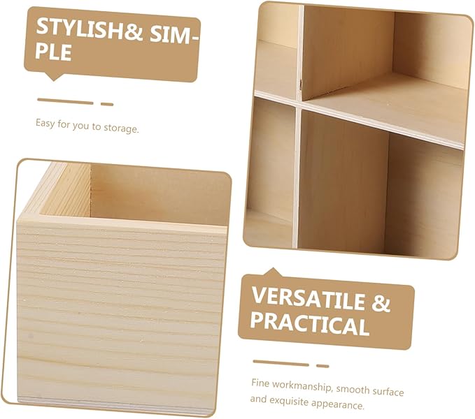 Desktop Organizer Wooden Jewelry Storage Box Compartments for Cosmetics Design Versatile Wooden Organizer for Desktop Vanity Table Simple Aesthetic