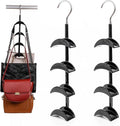 Purse Organizer Purse Organizer for Closet Purse Hanger-360 °Rotation,Curved Design, No Fear of Deformation of The Bag Strap，Premium and Smooth Purse Hook (Black 2 Pieces)
