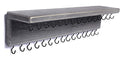 SANY DAYO HOME Jewelry Organizer with 30 Hooks and Cosmetics Shelf, 15 x 3 x 4 inches Wall Mounted Rustic Pine Wood Holder for Necklaces and Bracelets, Suitable for Kids and Adults (Gray)