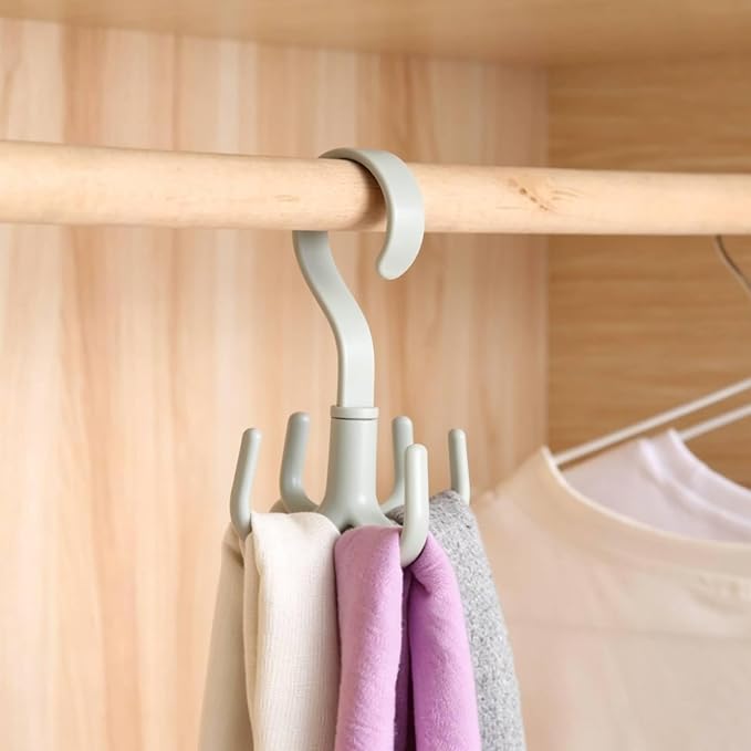4PCS Closet Hanging Organizer 360 Degree Swivel Hooks, Belt Organizer for Closet, Space Saving Closet Organizers Storage for Bra Tank Top Scarf Purse Kitchenware Bath Products (Green)