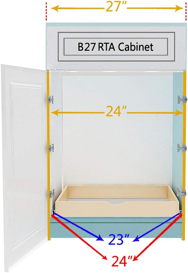 Couver Pull Out Drawers For Cabinets, 24"W x 21"D x 3"H Soft Close Slide Out Wood Shelves Storage Organizer for Kitchen, Finished, Heavy-Duty, Non-Assemble