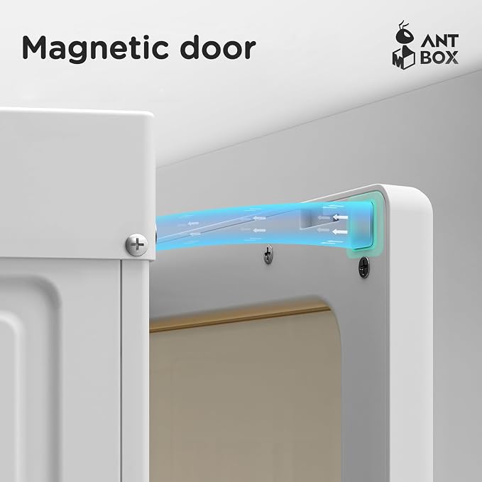 ANTBOX Portable Wardrobe Closet Storage Organizer for Clothes,Suitable for Living Room, Bedroom,Plastic Wardrobe with Magnetic Transparent Door and Easy Assembly 8 Cubes & 2 Hanging Rod