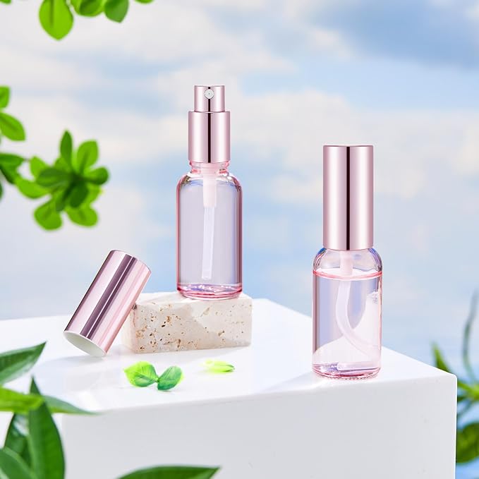 Roshtia 30 Pcs Glass Spray Bottle Clear Empty Bottles Small Refillable Reusable Perfume Bottle with Fine Mist Sprayer Pump for Face Body Travel