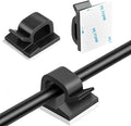 150 PCS Adhesive Cable Wire Clips Black, Outdoor Cable Management Wire Organizer Cord Holder for Under Desk, Car, Wall, TV PC Ethernet Cable (Black)