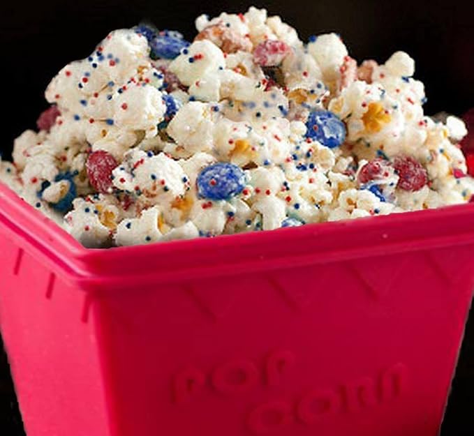 Microwave Popcorn Popper | Replaces Microwave Popcorn Bags | Healthy Air Popped Popcorn - No Oil Needed | BPA Free Premium European Grade Silicone Popcorn Maker by Cestari Kitchen (Red Makes 8 cups)