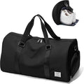 Travel Duffle Bag,Weekender Overnight Bags for Women with Shoes Compartment,Tote Gym Bag Personal Item Carry On Bag for Travel Business Trips Sport Hospital Dance Black