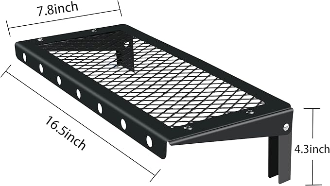 Floating Wall Shelves Set of 2, Black Floating Shelves,Wall-Mounted Bookshelf,Mesh Panel, Used in Living Room, Kitchen, Bathroom, Garage,Folding with Hooks.