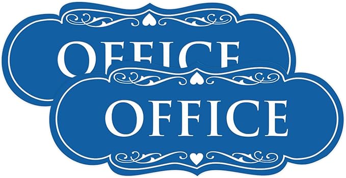 All Quality Designer Office Sign | Easy Installation - Blue - Medium (2 Pack)