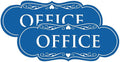 All Quality Designer Office Sign | Easy Installation - Blue - Small (2 Pack)