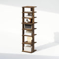 Furinno Turn-N-Tube Corner Shelf, 8-Tier Display Rack, Vertical Corner Storage Rack, Space Saving Organization and Storage, Entryway, Living Room, Closet, Amber Pine