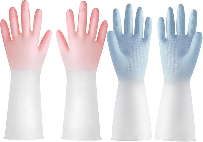 Rubber Gloves for Dishwashing,Cleaning Gloves for Women Dish,Dishwashing Gloves Medium Best.Pefect for Woman Men(2 Pairs M).