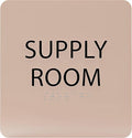 6" X6" Supply Room Sign - ADA Compliant Tactile Graphics Grade 2 Braille Text Acrylic Door Wall Signs - Stocking Tracking Monitoring Storage Room Sign for Office, School, Warehouse