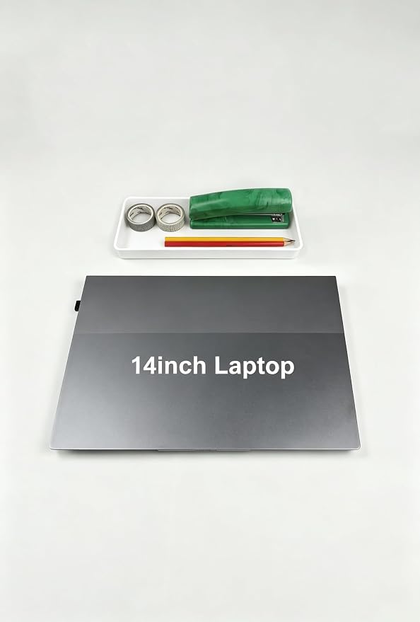 Amazon Basics Rectangular Plastic Desk Organizer, Half Accessory Tray for Office Supplies and Workspace Organization, 9.4" x 3.3" x 1", White (Pack of 2)