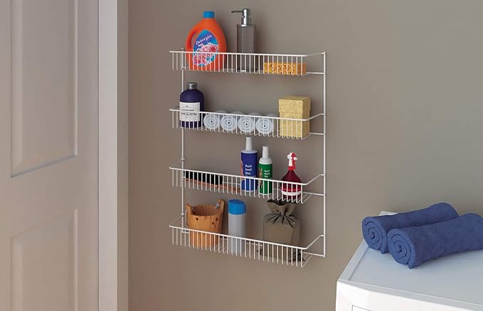 ClosetMaid 8033 4-Tier Wall Rack, 18.75" W x 25.75" H x 5" D, White
