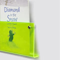 ROYALITA 2-Pack Acrylic Magazine Holder Brochure Holder, Green 17 Inch | Record Magazine Rack, Fashion Floating Bookshelf, Literature Storage Rack for Waiting Room, Living Room, Office
