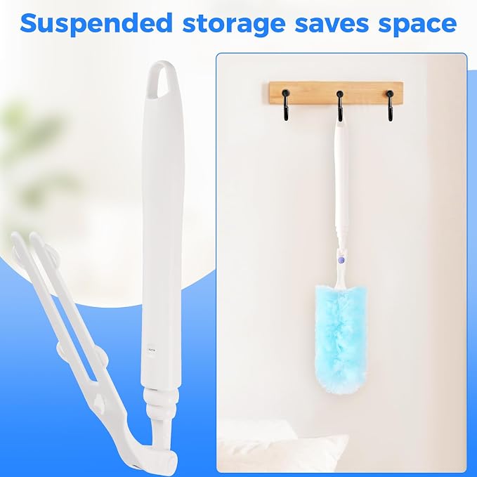 wlich 2 Replacement Extended Handles, Compatible with Swiffer Duster Refill | 10.6-28.7 In Telescopic Pole, 270 Deg Rotating Head, Durable Grip, Reaches Ceilings Fans Shelves & Corners for Home Cleaning