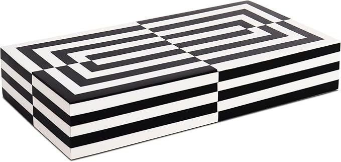 Handicrafts Home Large Decorative Storage Box 12x6– Coffee Table Organizer Box, Modern Home Décor Accent, Keepsake Memory Box, Jewelry Storage Box, Boho Decorative Box with Lid for Shelf, Mantle Decor