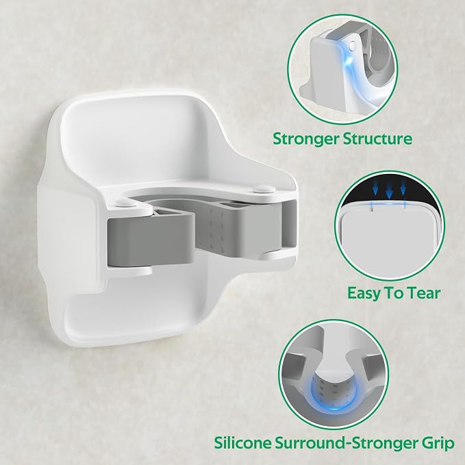 reliahom Broom Holder Wall Mount Mop Grippers organizer wall hanging, 5Pack | No Drilling Self Adhesive Easy install Anti-Slip Mop Broom Hanger Storage Rack for Kitchen,Laundry Room,Garden,Garage, White