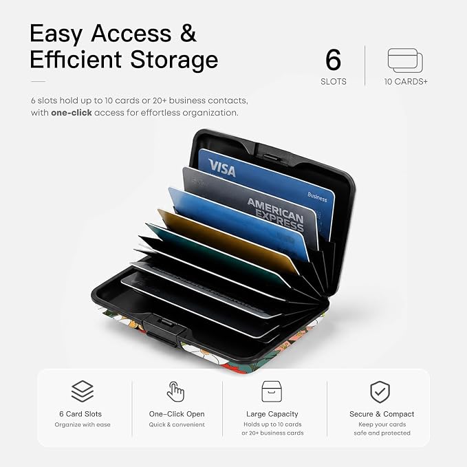 Credit Card Holder for Women Men Cat Hiding in Flowers | Mini Aluminum Card Case, Slim Design, RFID Blocking, Metal Business ID Case