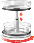 Ynelyase Lazy Susan Medicine Bottle Organizer for Cabinet 2 Tier Clear | 11 Inch Large Turntable for Bathroom Countertop and Pantry