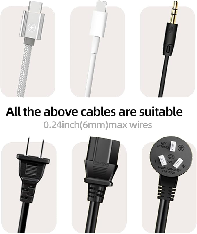 11PCS Cable Management Cord Holder Organizer, Magnetic Cable Clips Adhesive Wire Keeper, Under Desk for Bedside Nightstand Table Desktop USB Wall Car Office Workspace Accessories (White)