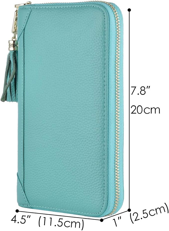 Easyoulife Credit Card Holder Wallet Womens Zipper Leather Case Purse RFID Blocking