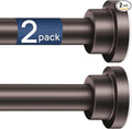 ENJOYBASICS 2 Pack Adjustable Spring Tension Curtain Rods 32 to 78 Inches, Stainless Steel Bronze Shower Rod No Drilling for Window, Bathroom, Closet, Room Divider, 7/8" Diameter